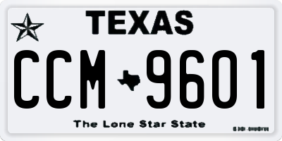 TX license plate CCM9601