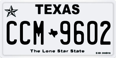 TX license plate CCM9602