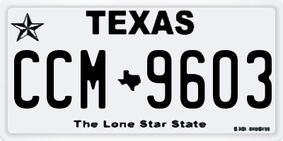 TX license plate CCM9603