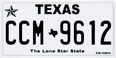 TX license plate CCM9612