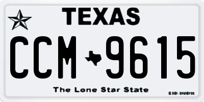 TX license plate CCM9615