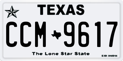 TX license plate CCM9617