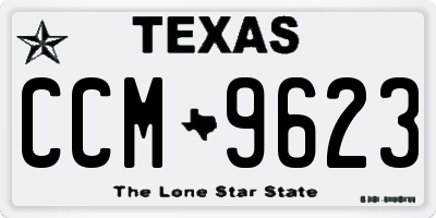 TX license plate CCM9623
