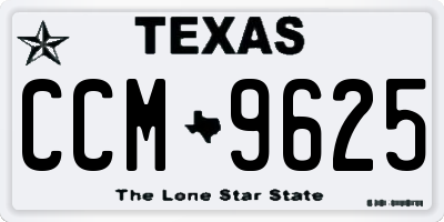 TX license plate CCM9625