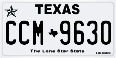 TX license plate CCM9630