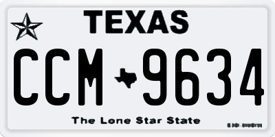 TX license plate CCM9634
