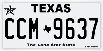 TX license plate CCM9637