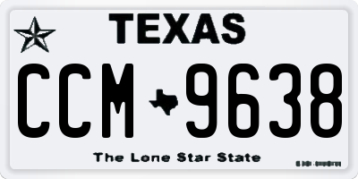 TX license plate CCM9638