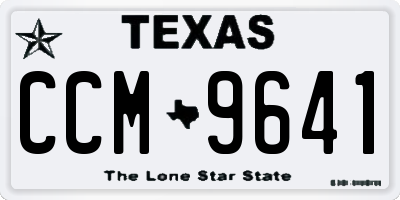 TX license plate CCM9641
