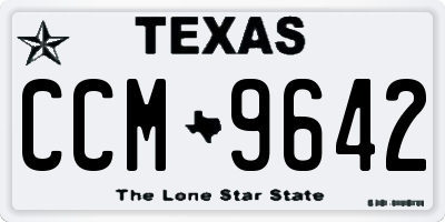TX license plate CCM9642