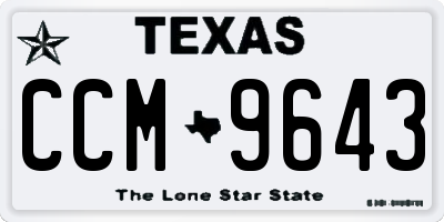 TX license plate CCM9643