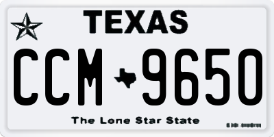 TX license plate CCM9650