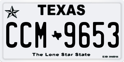 TX license plate CCM9653