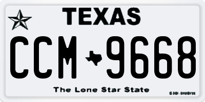 TX license plate CCM9668