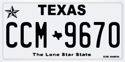 TX license plate CCM9670