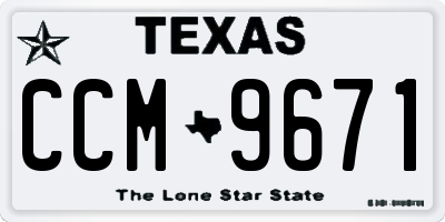 TX license plate CCM9671