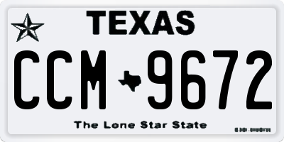 TX license plate CCM9672