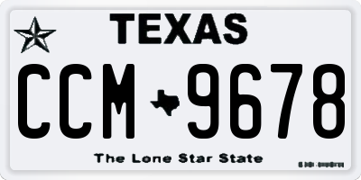 TX license plate CCM9678
