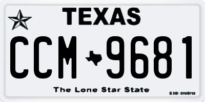 TX license plate CCM9681