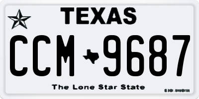 TX license plate CCM9687