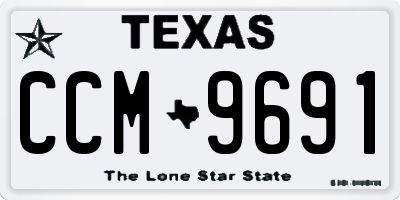 TX license plate CCM9691