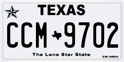TX license plate CCM9702