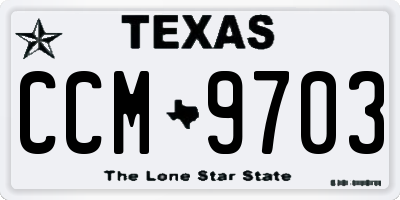 TX license plate CCM9703