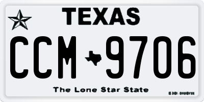 TX license plate CCM9706