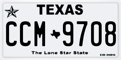 TX license plate CCM9708
