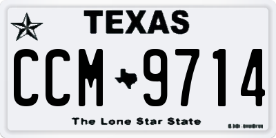 TX license plate CCM9714