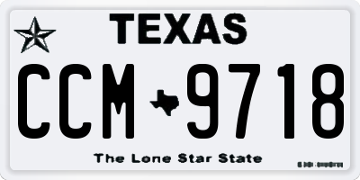 TX license plate CCM9718
