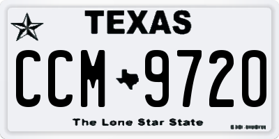 TX license plate CCM9720