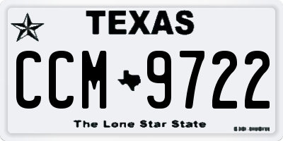 TX license plate CCM9722