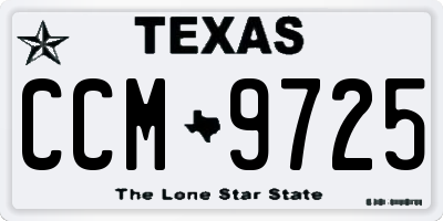 TX license plate CCM9725