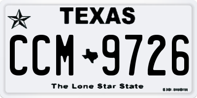 TX license plate CCM9726