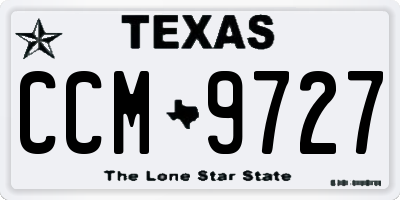 TX license plate CCM9727