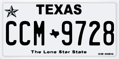 TX license plate CCM9728