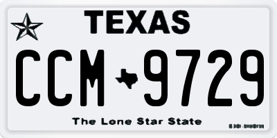 TX license plate CCM9729