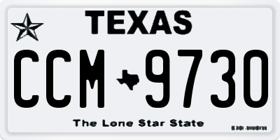 TX license plate CCM9730