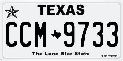 TX license plate CCM9733