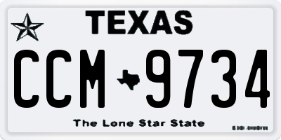 TX license plate CCM9734