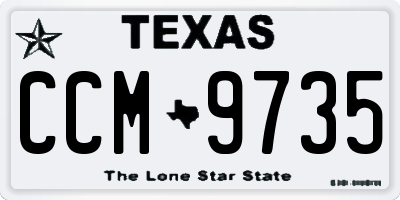 TX license plate CCM9735