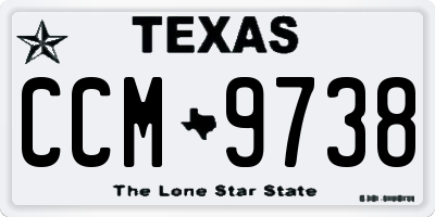 TX license plate CCM9738
