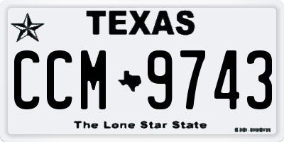 TX license plate CCM9743