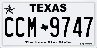 TX license plate CCM9747