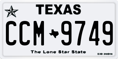 TX license plate CCM9749
