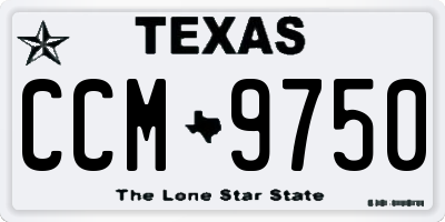 TX license plate CCM9750