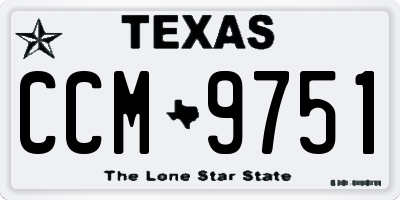 TX license plate CCM9751