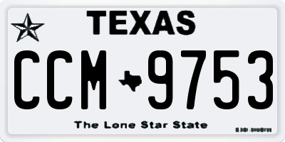 TX license plate CCM9753