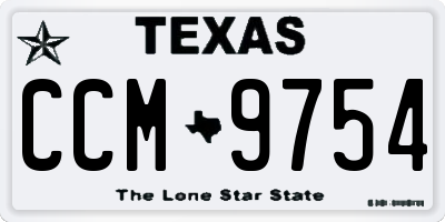 TX license plate CCM9754